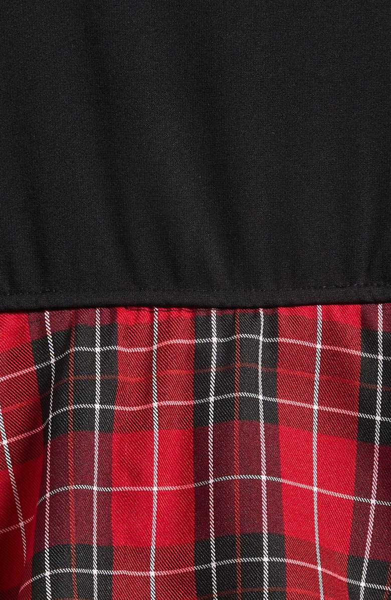 Ava & Yelly Kids' Ponté Plaid Skirt Dress, Alternate, color, Black