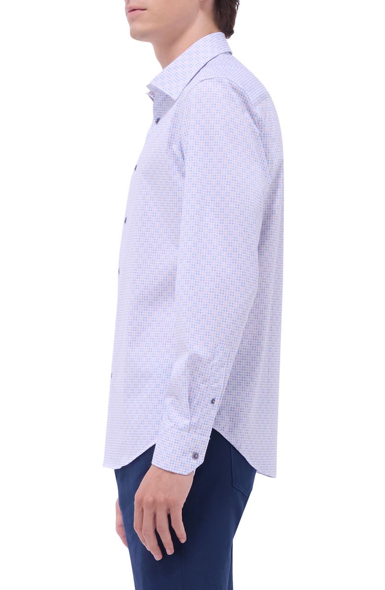 Bugatchi Jules OoohCotton<sup>®</sup> Grid Button-Up Shirt, Alternate, color, Dusty Pink