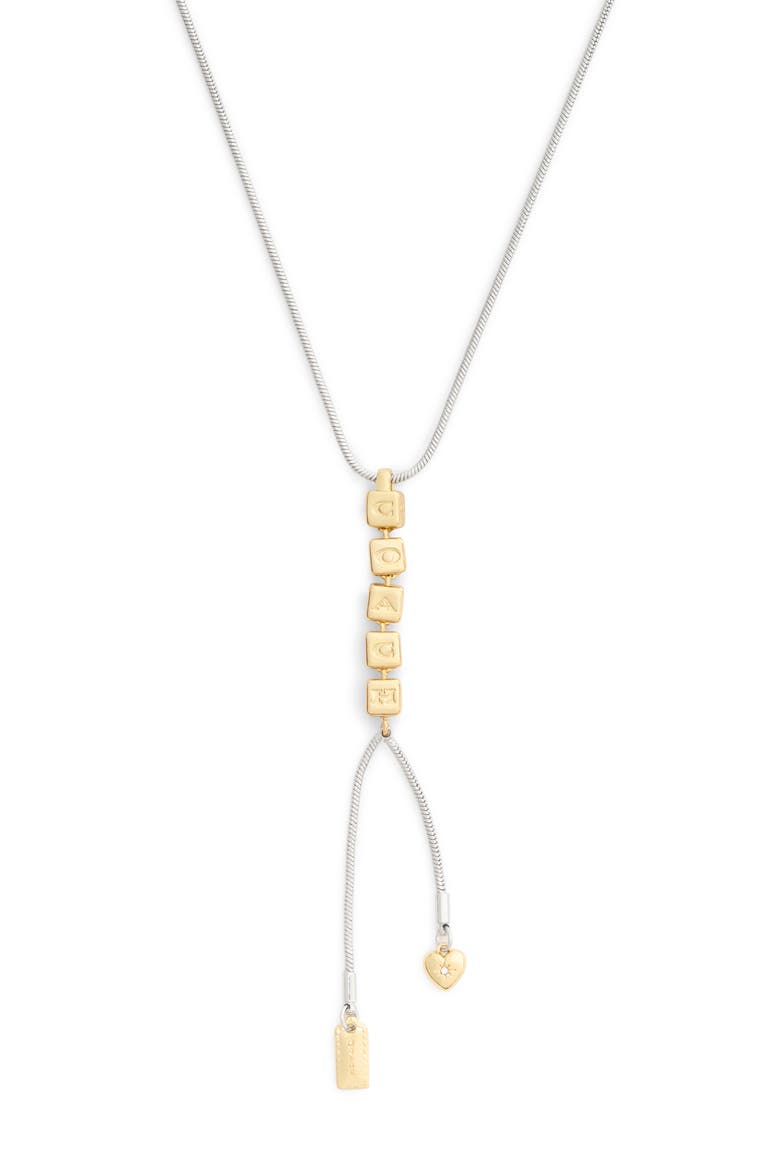 Cube Y-Necklace, Alternate, color, RHODIUM/ GOLD