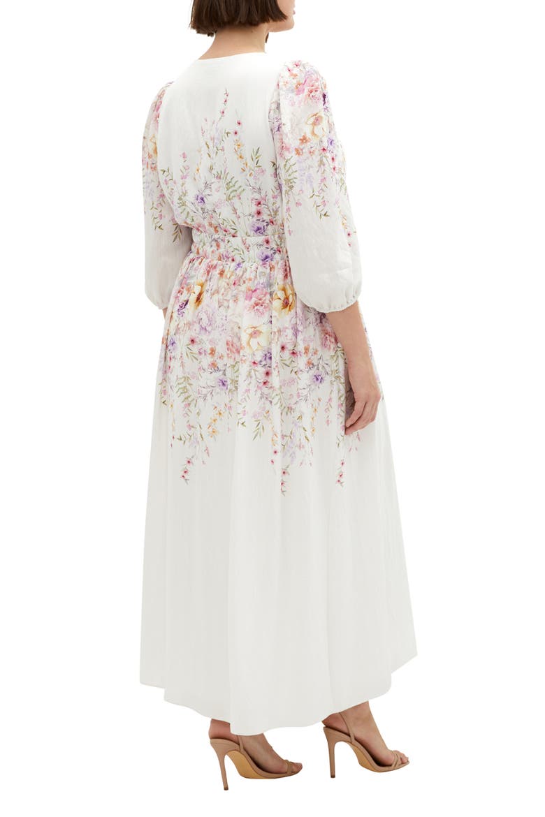 Keyla Floral Long Sleeve Maxi Dress, Alternate, color, FLIRTY BDR