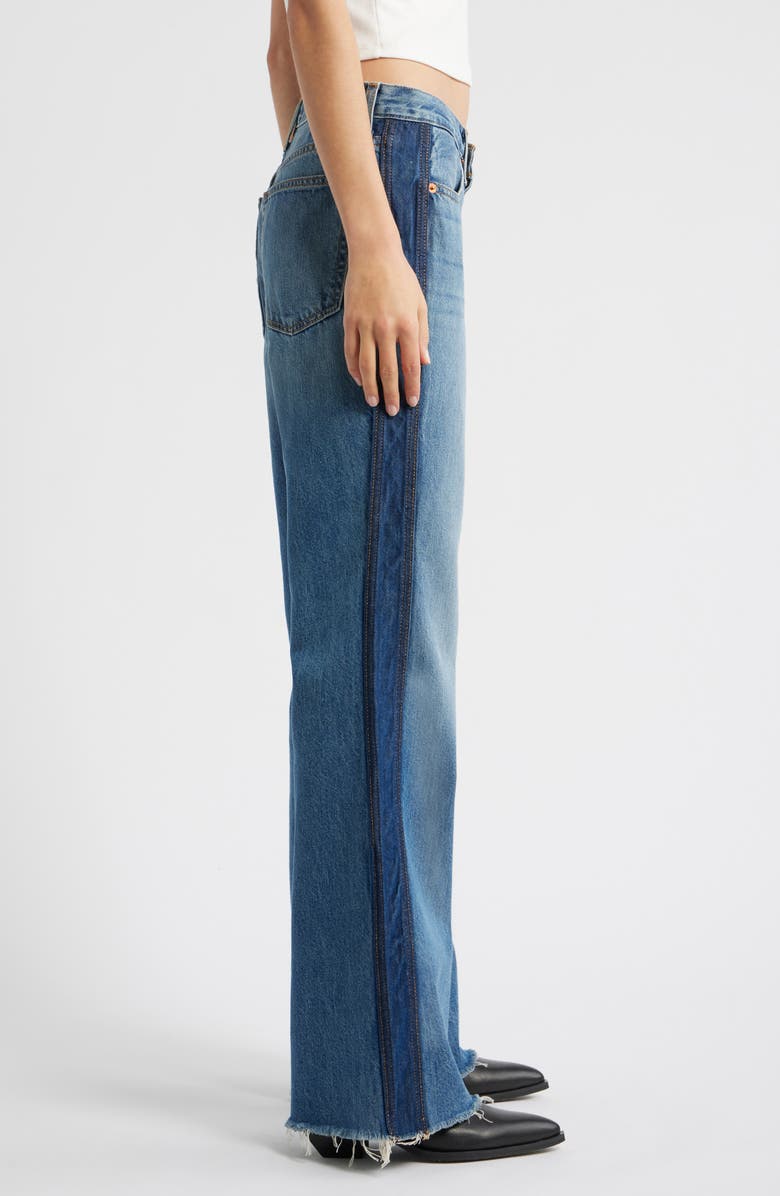 Re/Done The Californian High Waist Raw Hem Flare Leg Jeans, Alternate, color, Mid70sshadow
