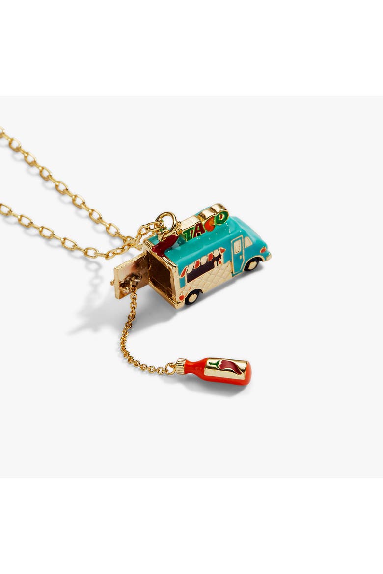 Taco Truck Necklace, Alternate, color, Gold