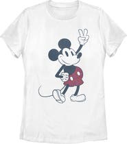 Mickey & Friends Women's Mickey & Friends Plaid Mickey Mouse Retro Graphic T-Shirt