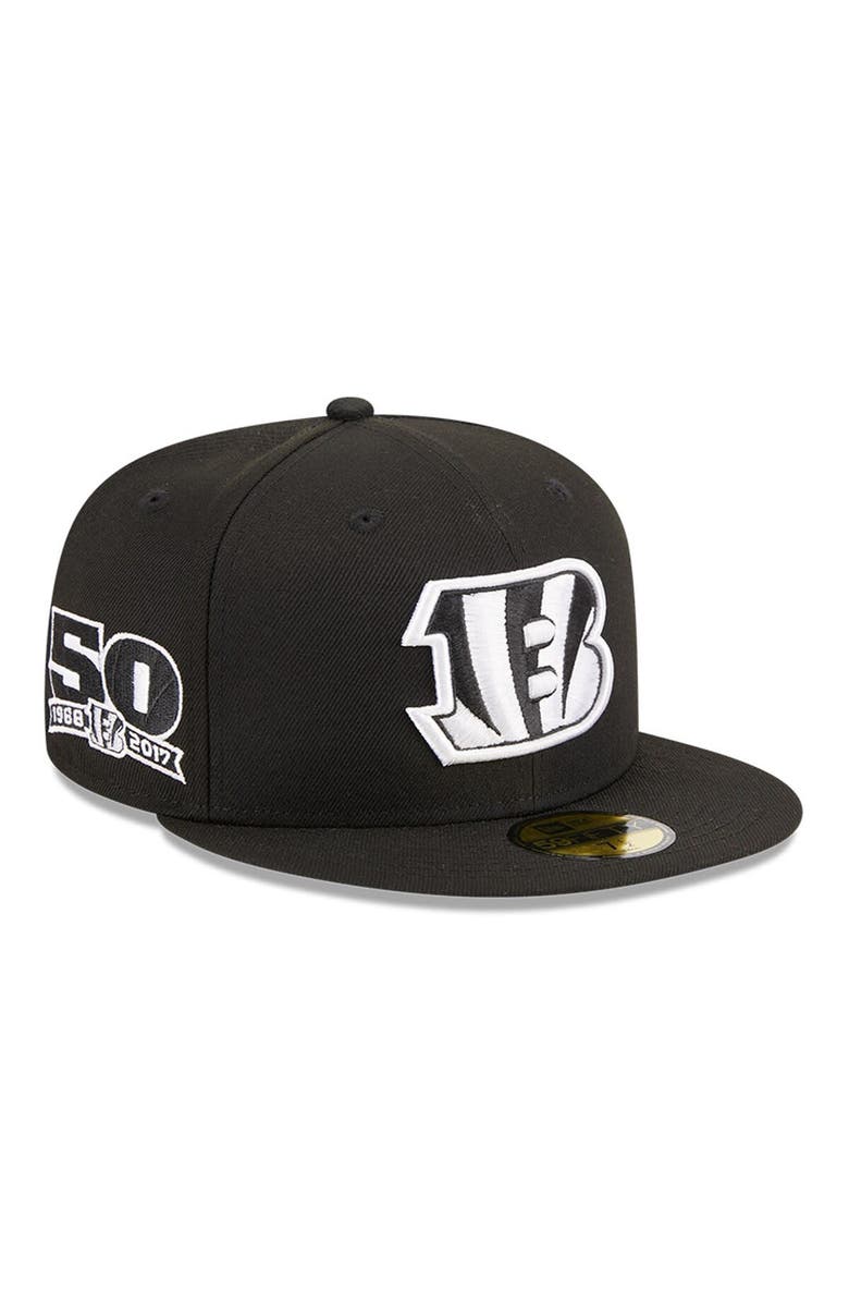 New Era Men's New Era Black Cincinnati Bengals Main Patch 59FIFTY Fitted Hat, Main, color, Black