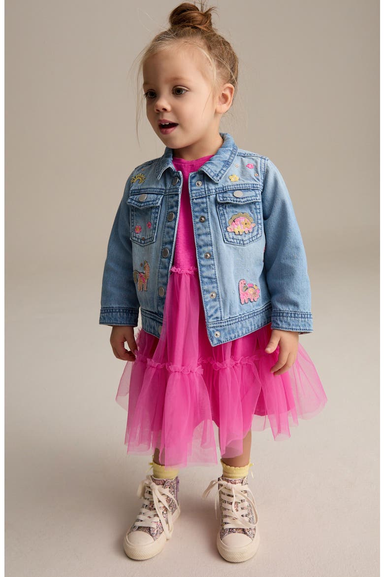 Character Denim Jacket, Alternate, color, BLUE