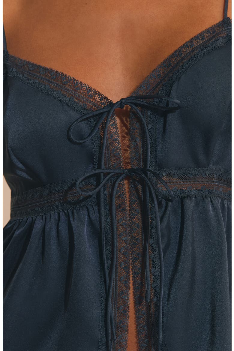 Noreen Tie Front Pajama Camisole, Alternate, color, NIGHT BLUE