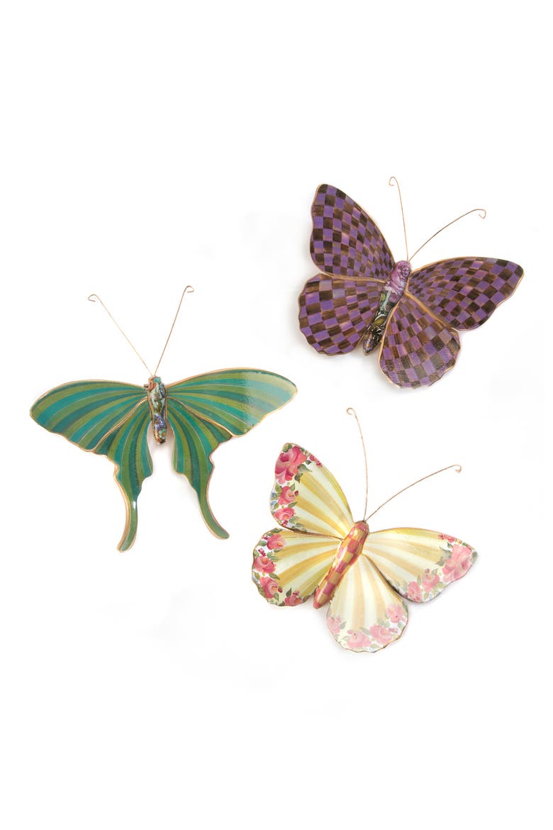 Set of 3 Assorted Field Butterfly Wall Decor, Main, color, PURPLE