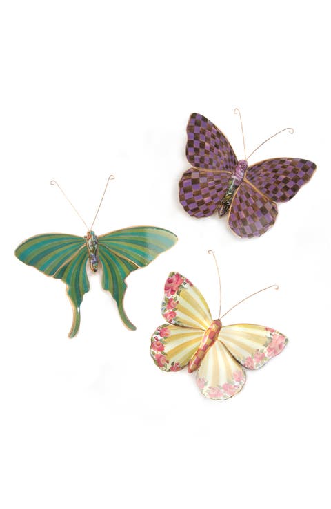 Set of 3 Assorted Field Butterfly Wall Decor