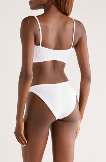 ビキニ Hunza G FW25 MISTY BIKINI PEARLY HOOP (BMISTYPRL WHITE) Hunza G Misty Pearly Hoop Textured Two-Piece Swimsuit