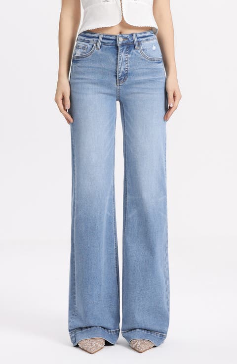 Mid Rise Wide Leg Jeans (Stratus)