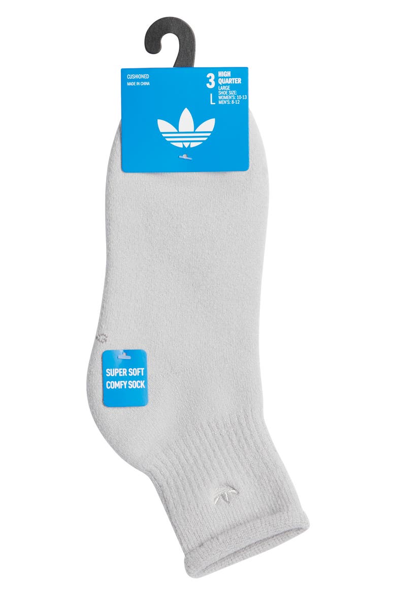 Comfort Cushioned 3-Pack High Quarter Socks, Alternate, color, ICE LAVENDER/ BLUE/ GREY