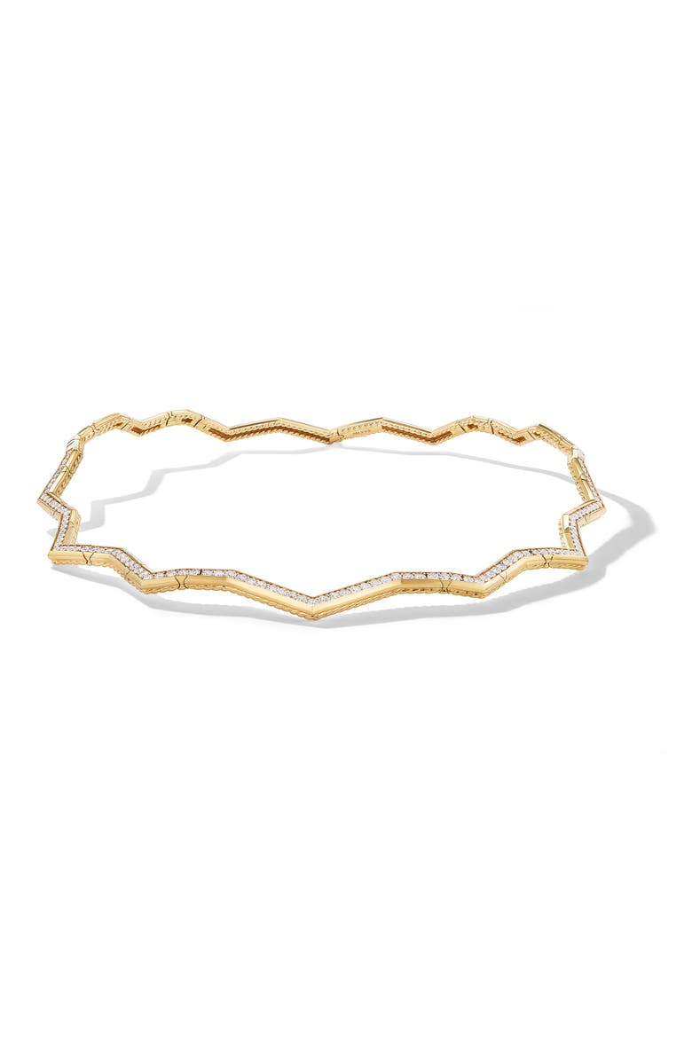 Zigzag Stax Necklace in 18K Yellow Gold with Diamonds, 5mm, Alternate, color, 18K YELLOW GOLD