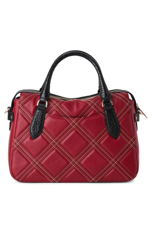 Brahmin Micaela Quilted Leather Satchel In Red