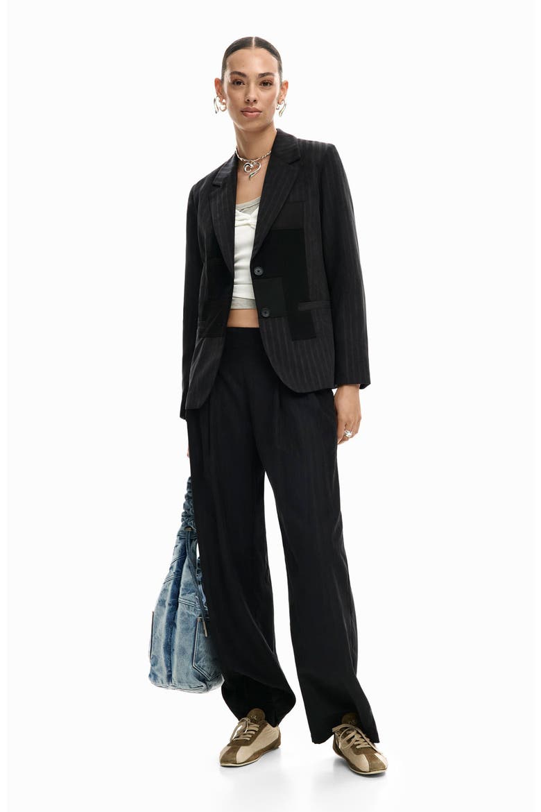 Pleat Front Wide Leg Pants, Alternate, color, BLACK