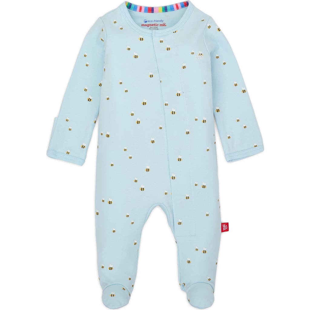 Magnetic Me Honey Hill Bee Print Organic Cotton Footie In Honey