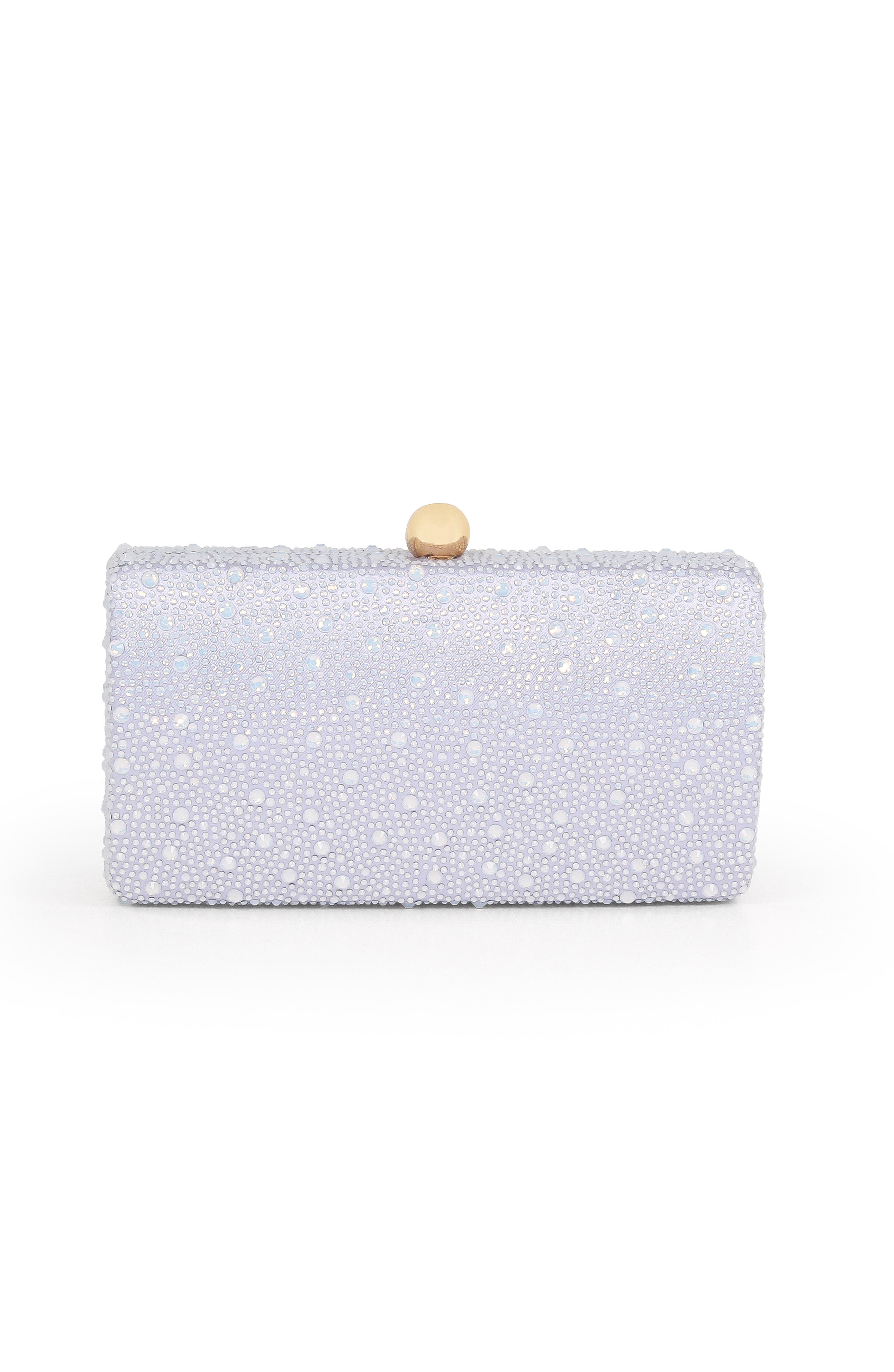 Jewel Badgley Mischka Heather Opal Crystal Minaudiere, Alternate, color, Blue
