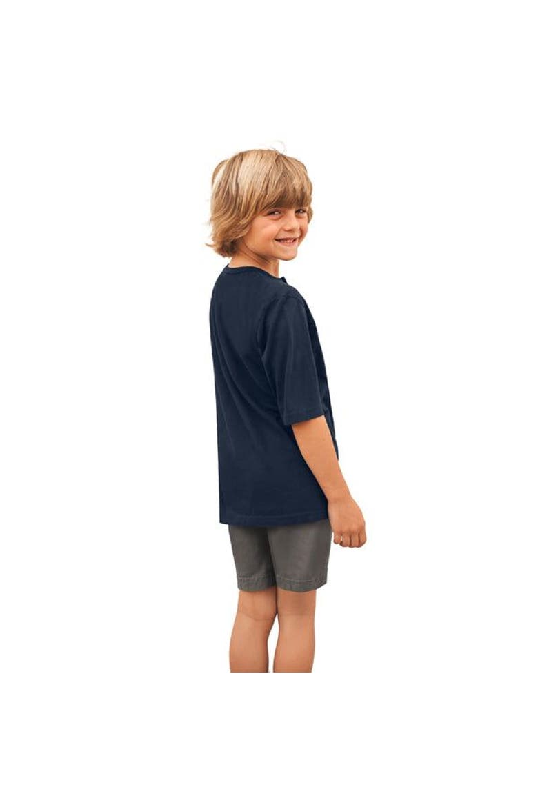 Boys Soft 100% Organic Cotton Jersey Short Sleeve Henley Tee, Alternate, color, Dark Navy