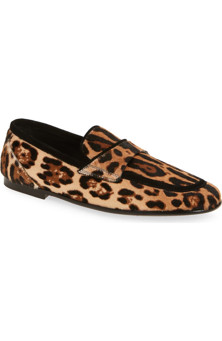 Dolce&Gabbana Ariosto Genuine Calf Hair Loafer, Main, color, Leopard Print Calf Hair