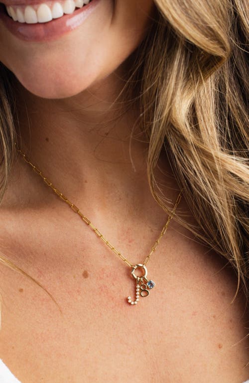 Made By Mary Cz Poppy Charm In Gold