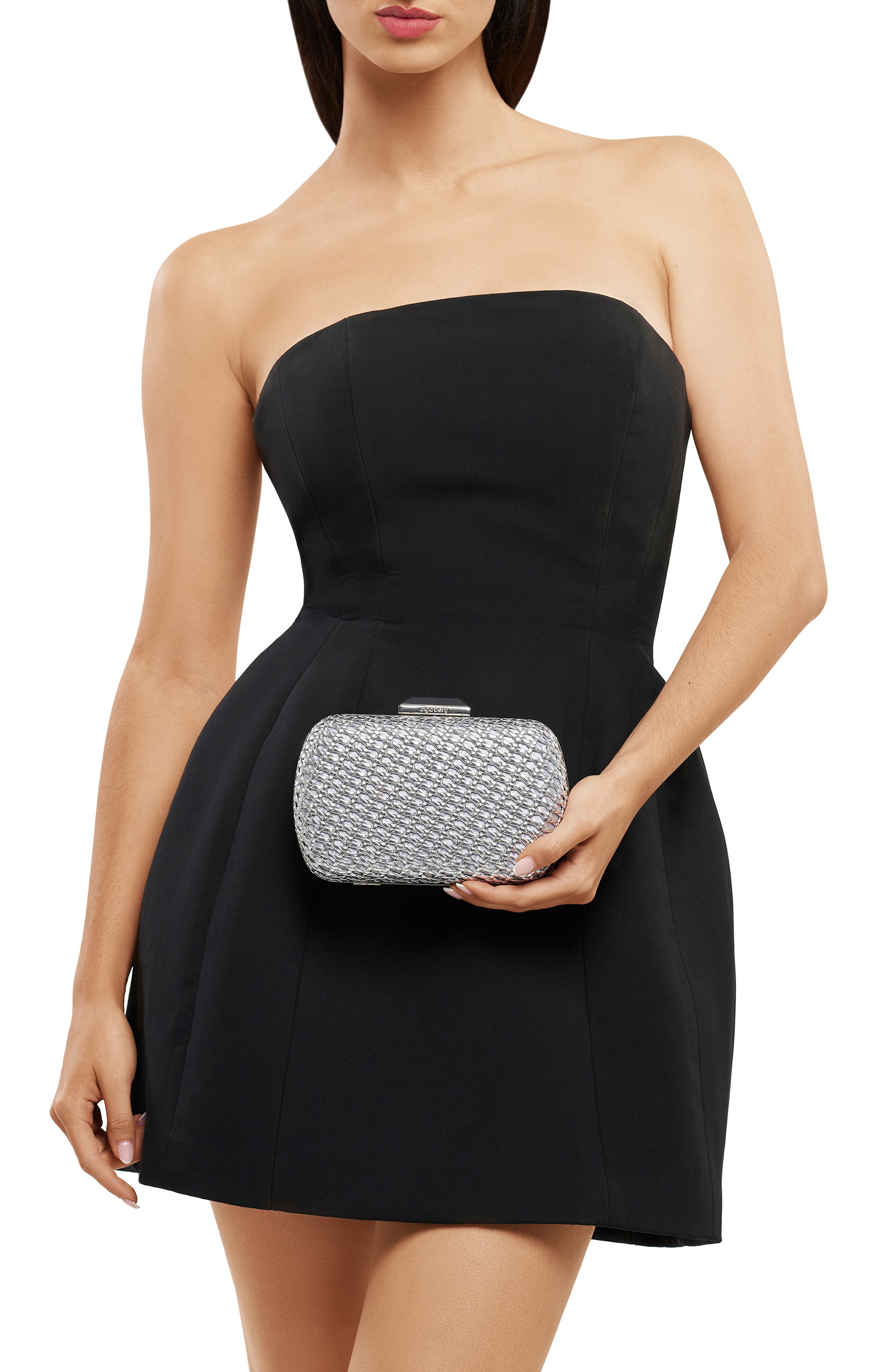 Olga Berg Mali Textured Frame Clutch, Alternate, color, 
