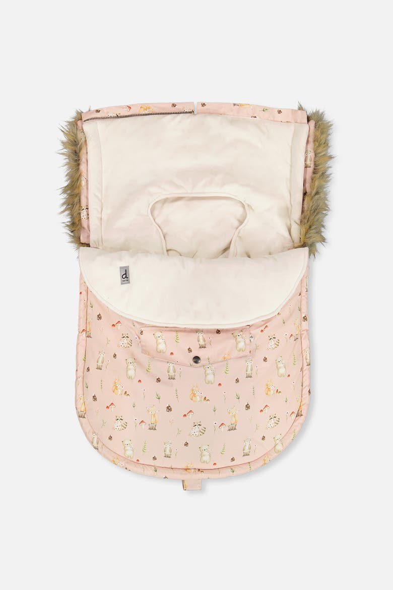 Animal Bunting Bag Velour Lined Car Seat and Stroller, Alternate, color, Pink Animal Print