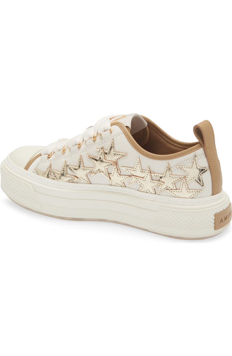 AMIRI Stars Court Low Top Platform Sneaker, Alternate, color, White/ Gold/ Brown