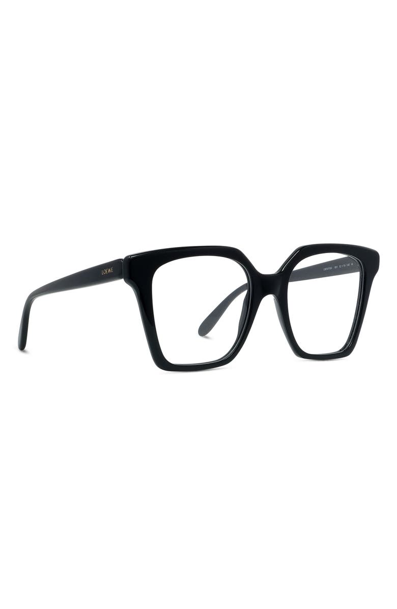 Loewe Slim 52mm Geometric Optical Glasses, Alternate, color, Shiny Black