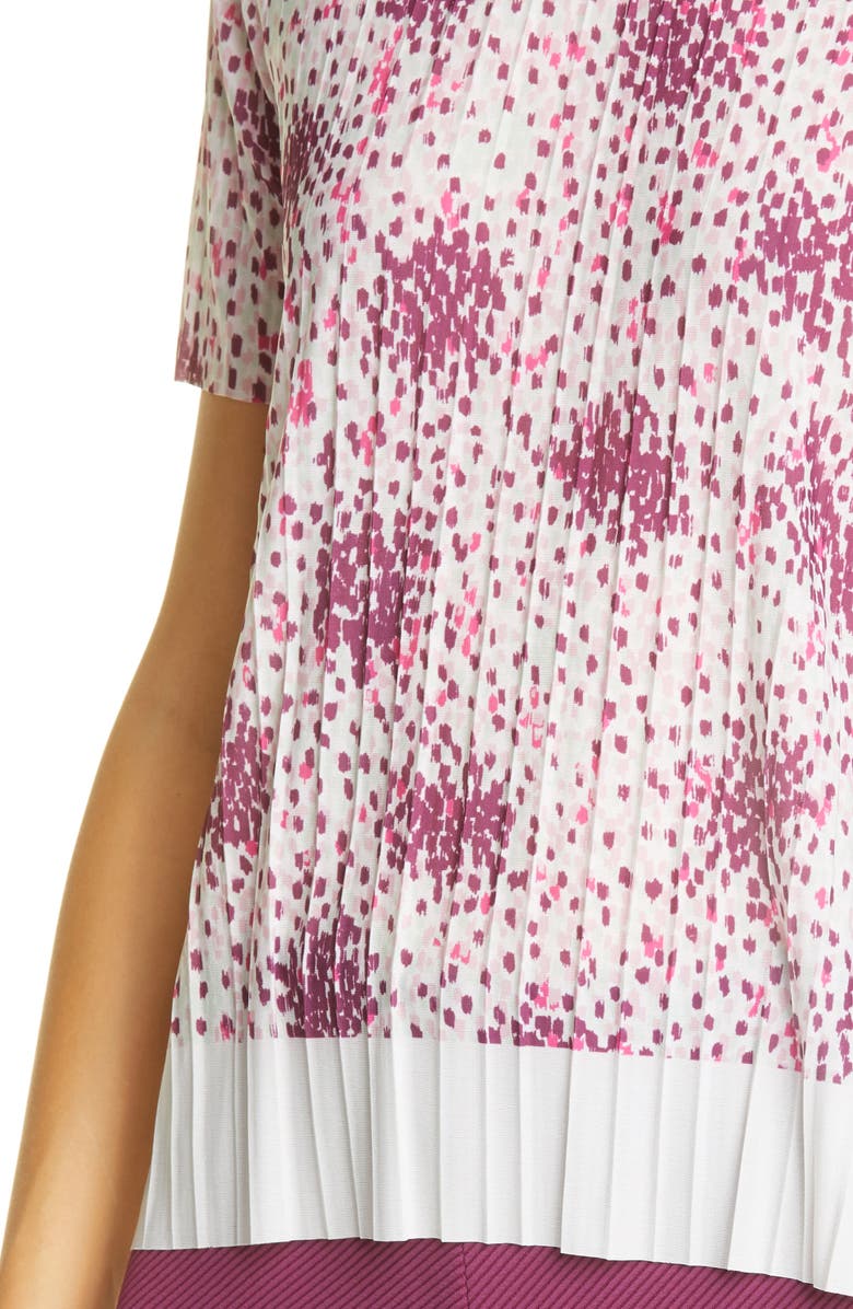 BOSS Edrabi Pleated Short Sleeve Top, Alternate, color, Midnight Fantasy