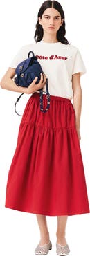 maje Long gathered skirt
