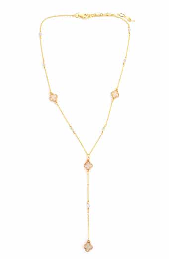 Panacea Clover Station Y-Drop Necklace