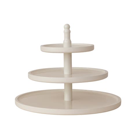 Lacquered 3-Tier Round Tray