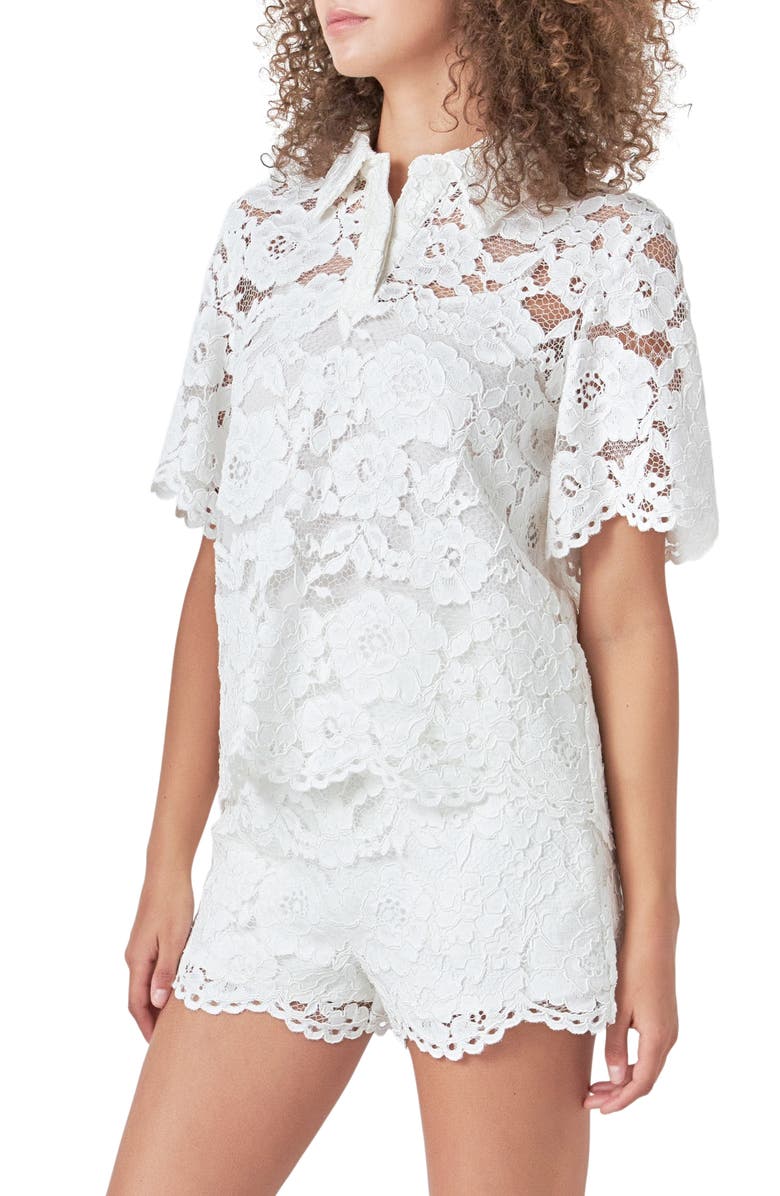 Endless Rose Lace Shirt, Alternate, color, White