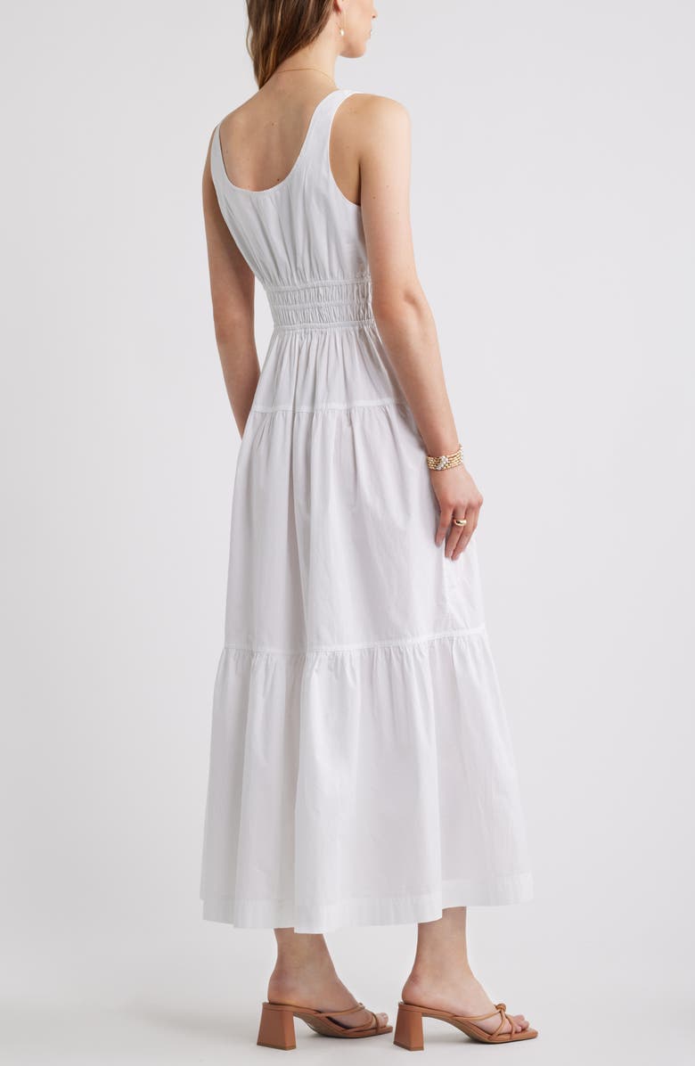 Chelsea28 Cotton Poplin Tiered Maxi Sundress, Alternate, color, White