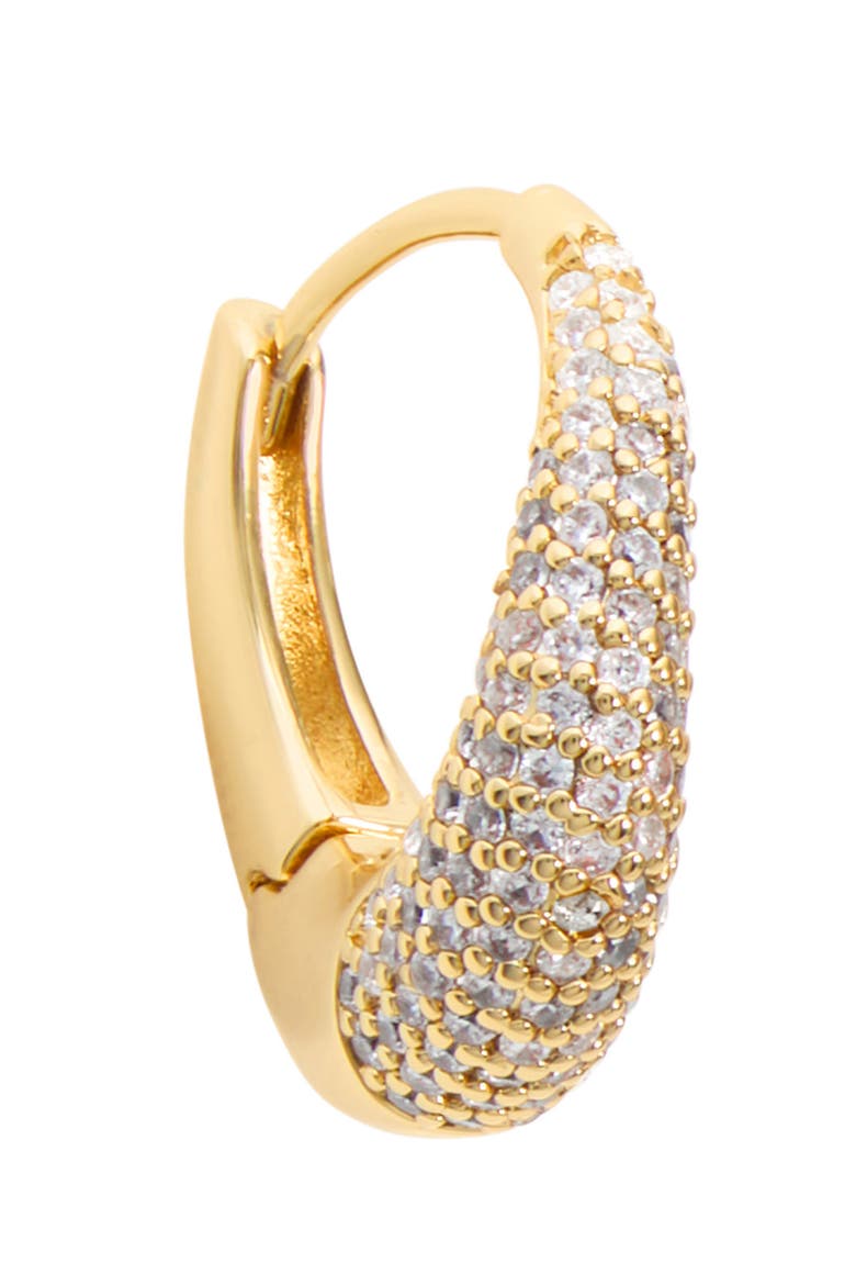 Cubic Zirconia Swirl Huggie Hoop Earrings, Alternate, color, GOLD
