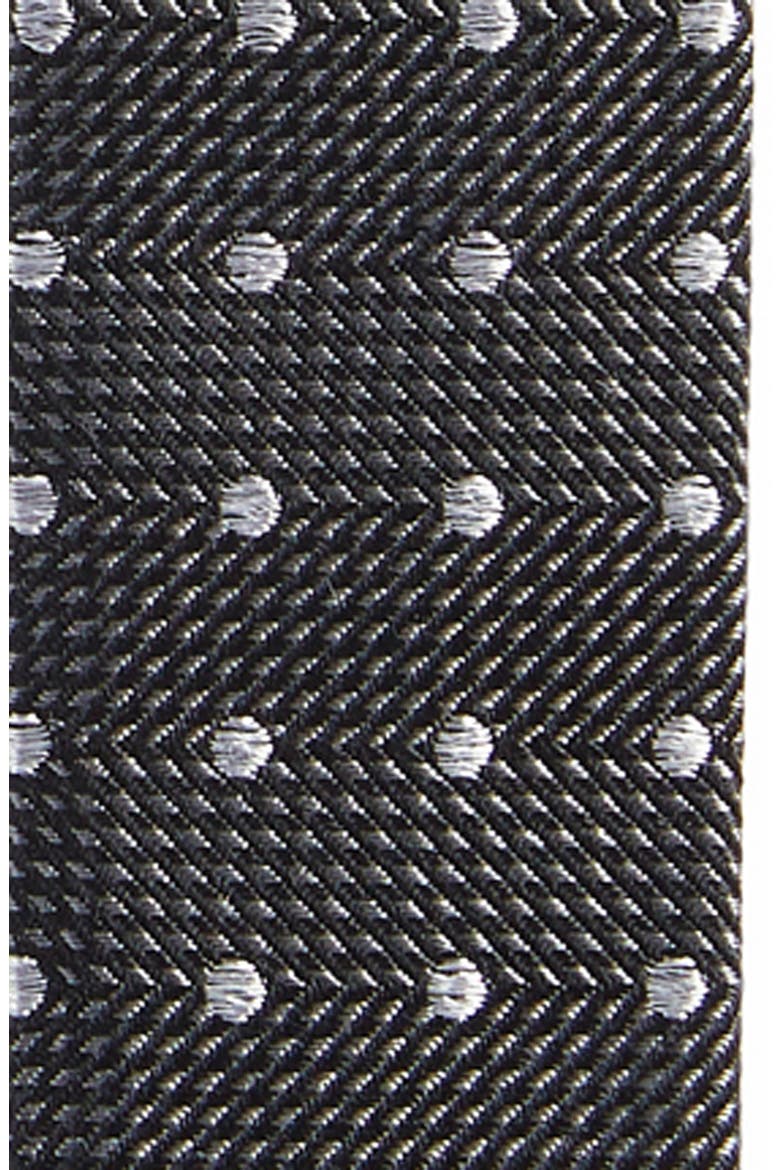 Black Polka Dot Silk Suspenders, Alternate, color, BLACK
