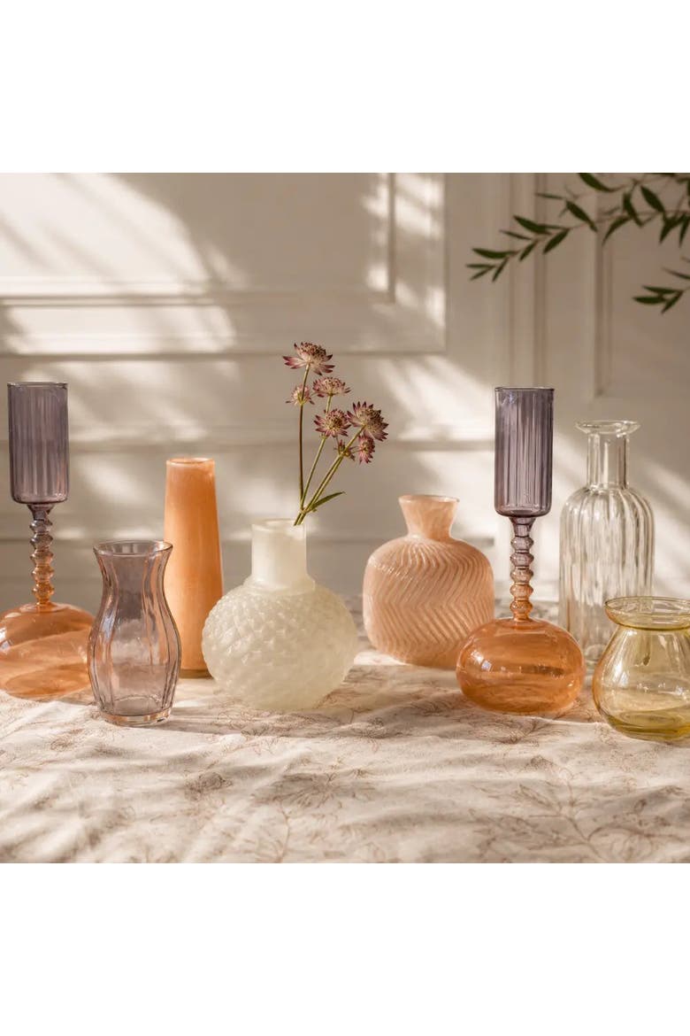 Assorted Yellow and Peach Glass Bud Vases, Alternate, color, Yellow and Peach