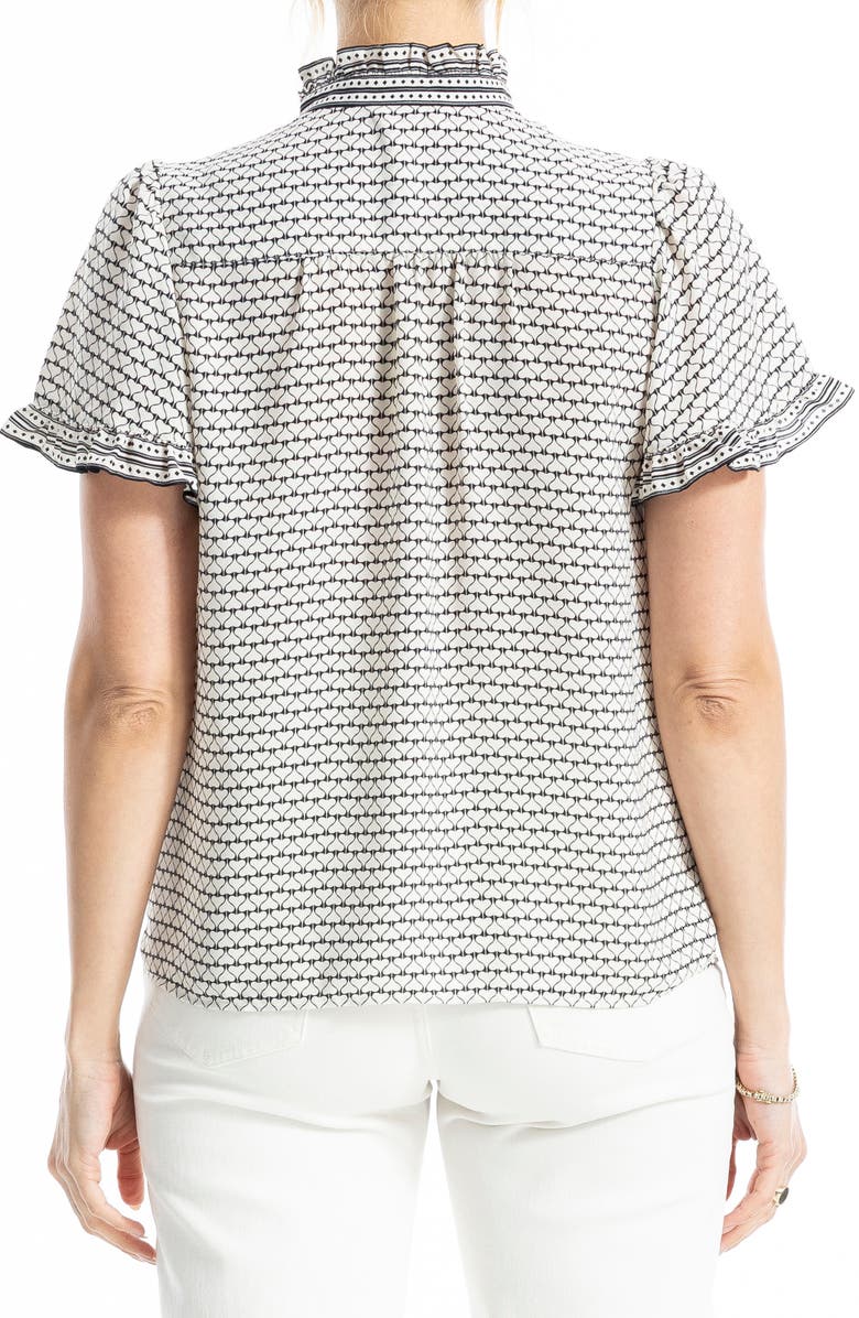 MAX STUDIO Flutter Sleeve Top, Alternate, color, Black/Tofu Mir/Hearts