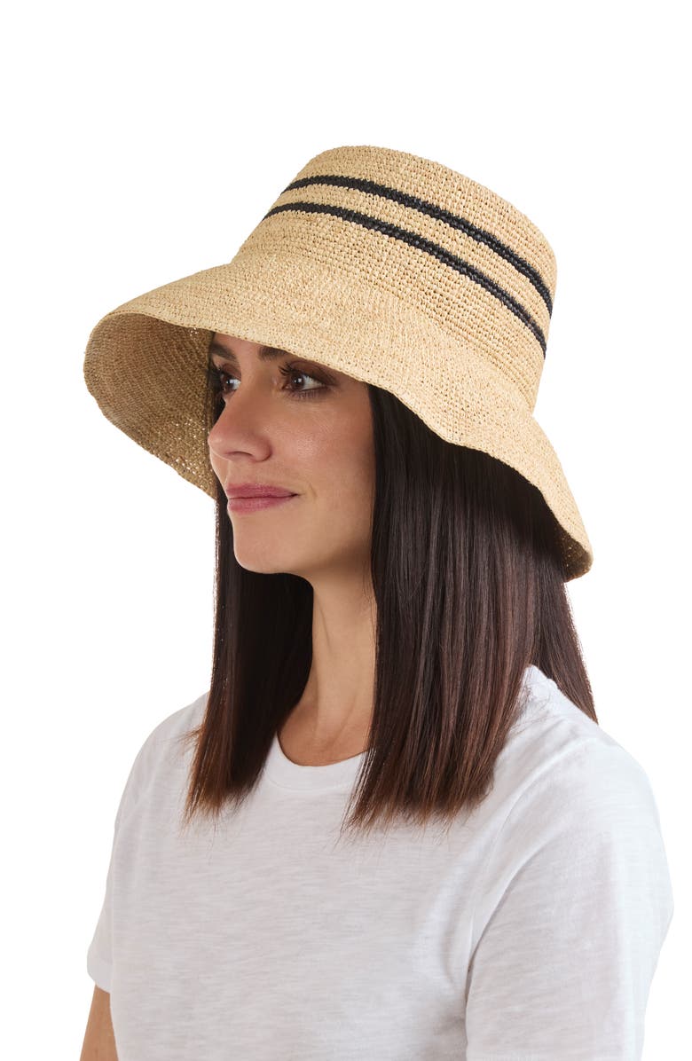 Vince Stripe Straw Bucket Hat, Alternate, color, 
