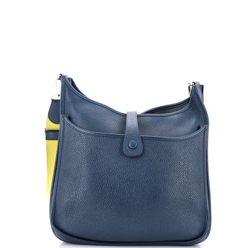 Pre-owned Hermes Hermes Evelyne Bag Gen Iii Clemence Pm In Blue
