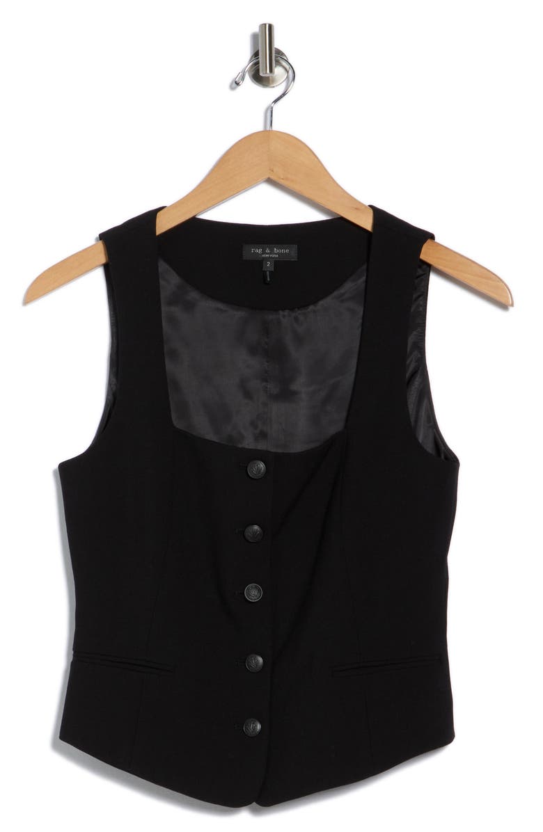rag & bone Maria Vest, Alternate, color, Black