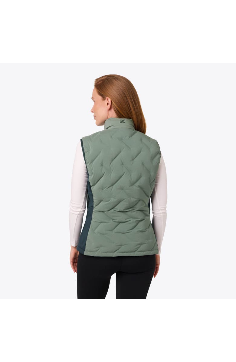 Mobile Warming Women's Natural Down Hybrid Heated Vest, Alternate, color, Sage/Olive