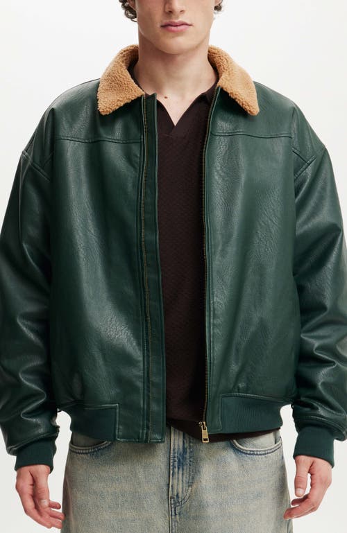 COTTON ON COTTON ON FAUX LEATHER FLIGHT JACKET 