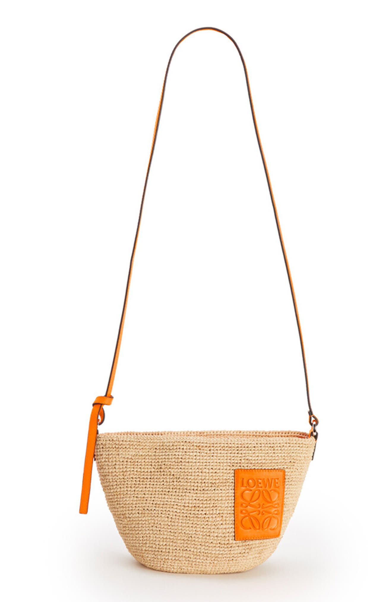 Loewe Paula's Ibiza Pochette Raffia & Leather Shoulder Bag, Main, color, 