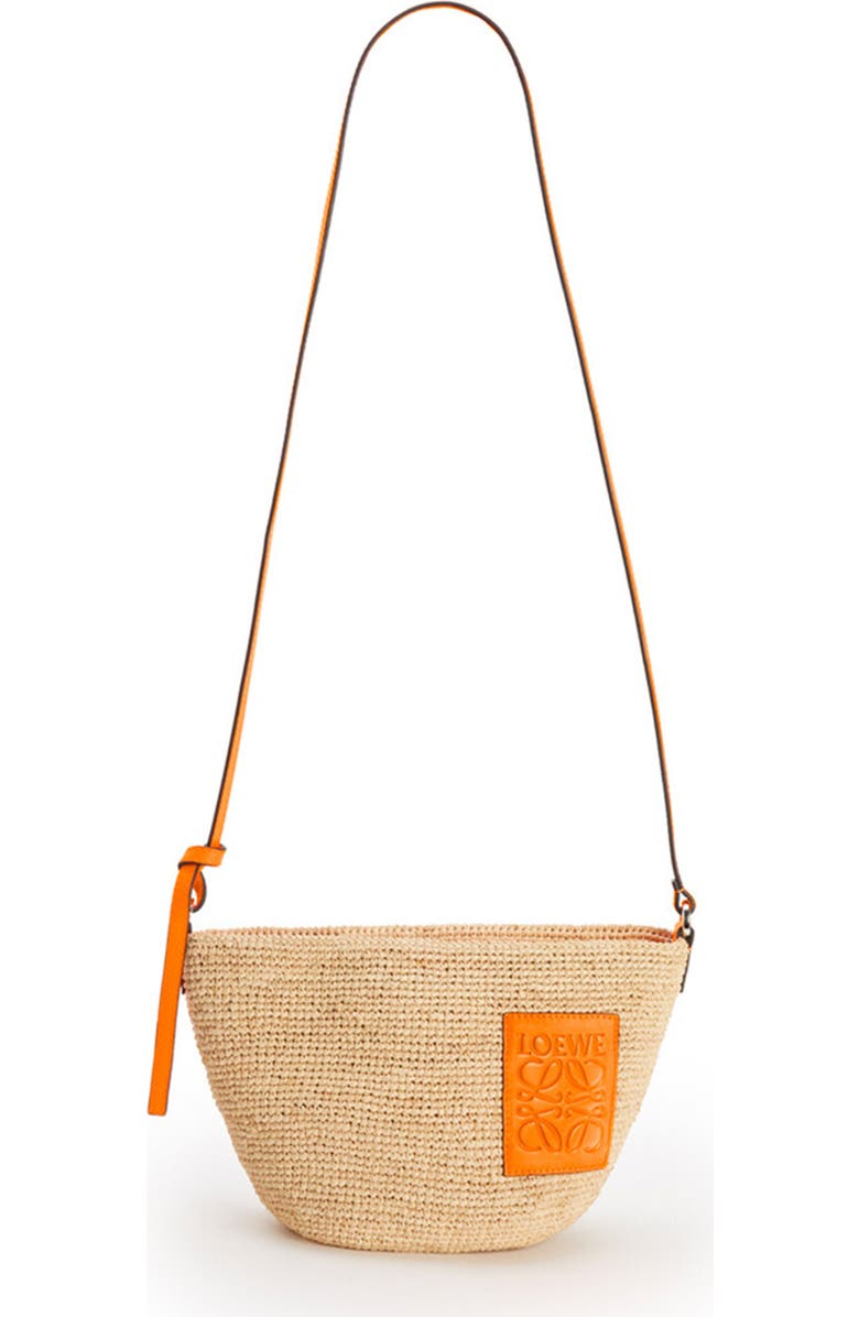 Loewe Paula's Ibiza Pochette Raffia & Leather Shoulder Bag, Main, color,