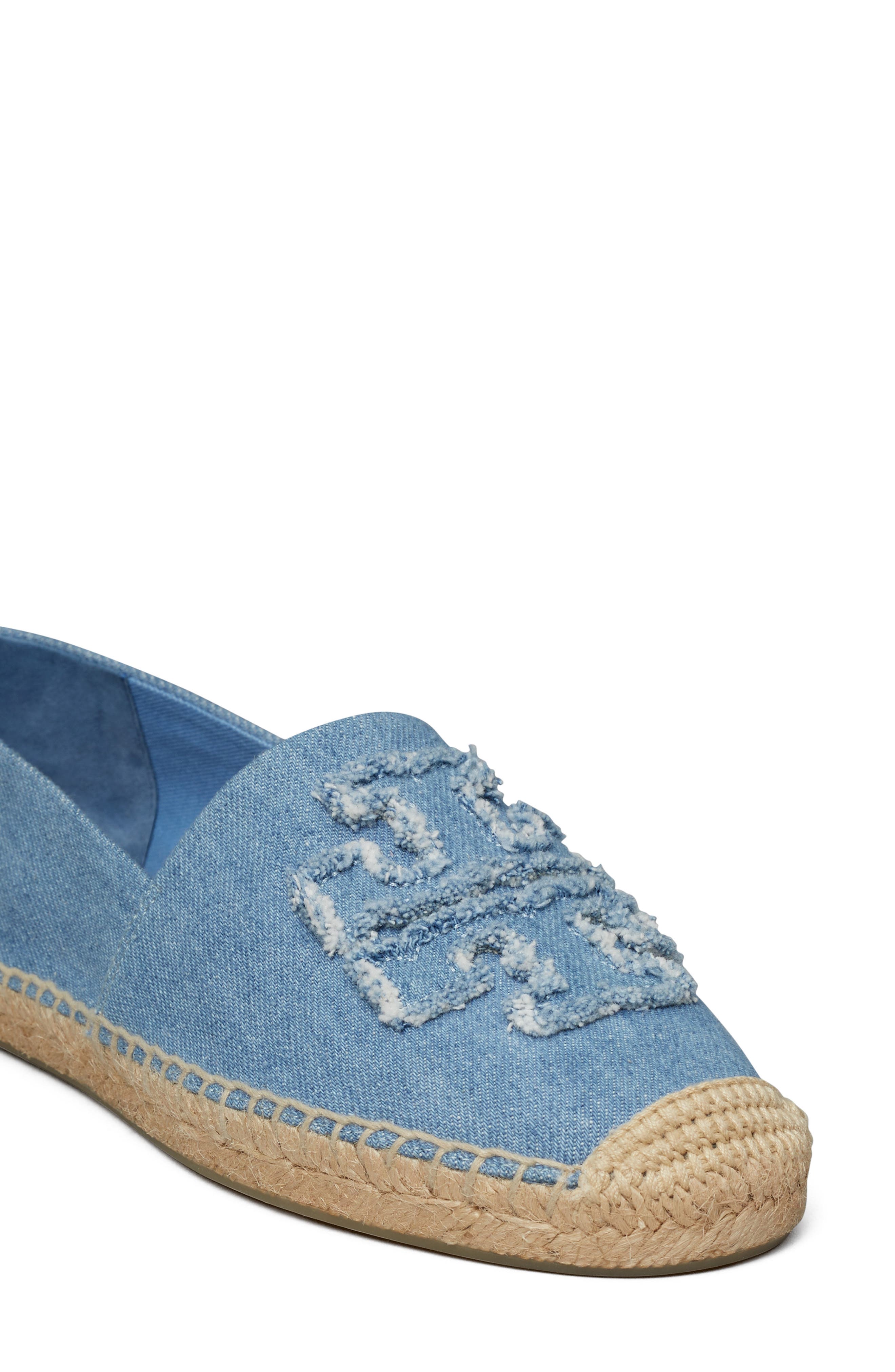Double T Espadrille Flat, Alternate, color, DENIM