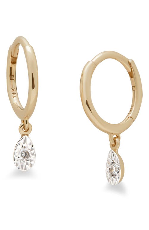 Monica Vinader Lab-Grown Diamond Teardrop Huggie Hoop Earrings in 14K Gold 