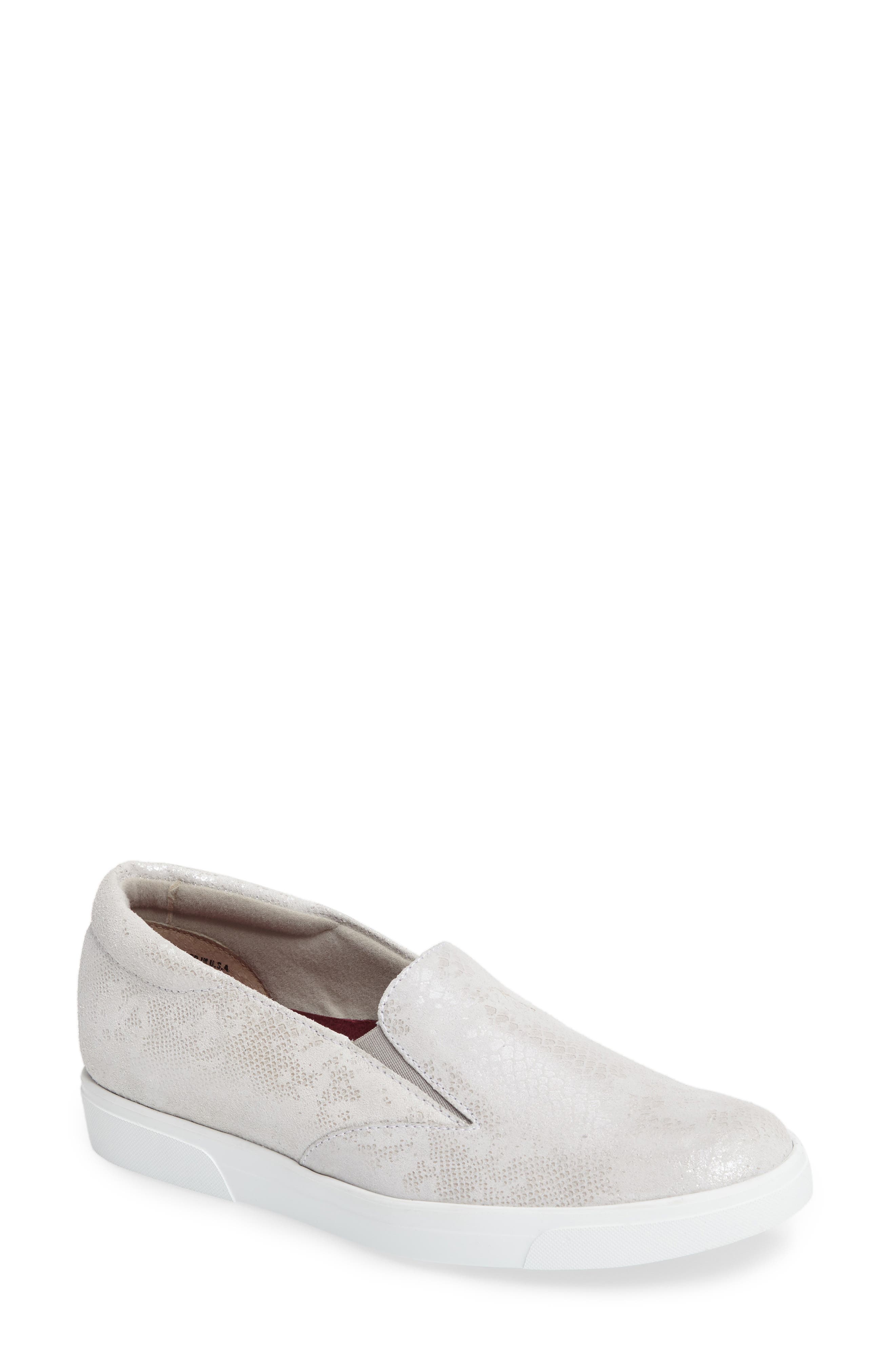 Lulu Slip-On Sneaker, Main, color, WHITE SNAKE PRINTED SUEDE