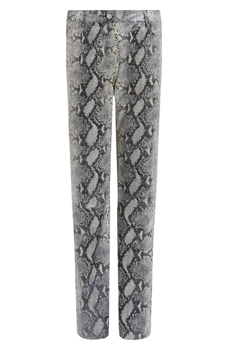 AllSaints Saige Snakeskin Embossed Leather Pants, Alternate, color, 