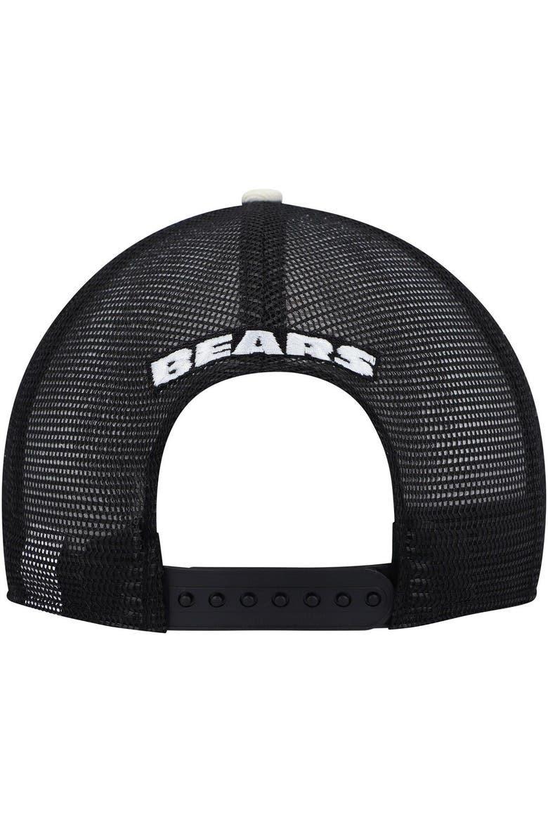 Men's New Era Cream/Black Chicago Bears Chrome Collection 9FIFTY Trucker Snapback Hat, Alternate, color, Cream