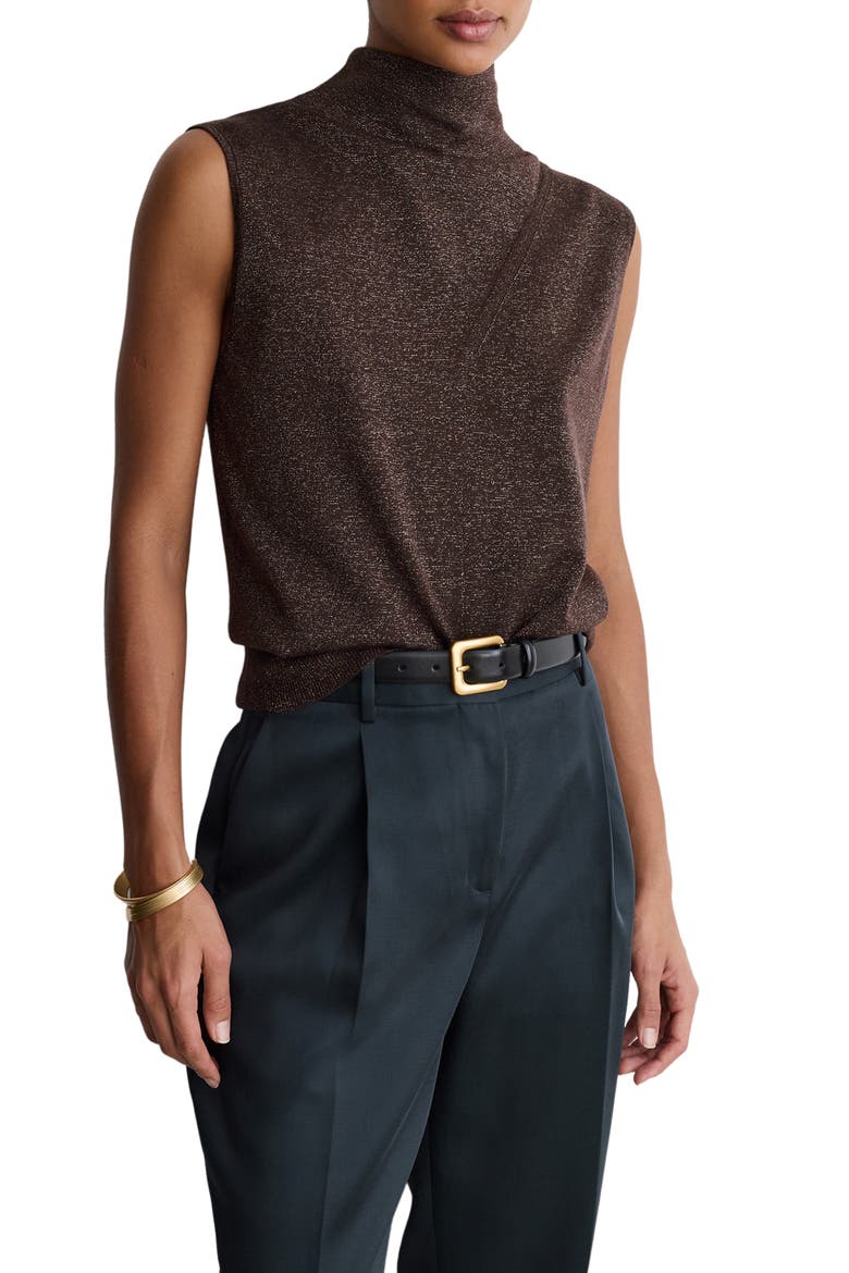 Henry Wool Blend Metallic Sleeveless Knit Top, Alternate, color, CHOCOLATE BROWN